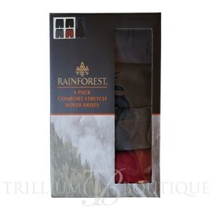 Rainforest Men's Comfort Stretch Knit Boxer Briefs Underwear Navy Multi NIB